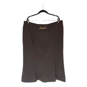 🍀Dress Barn Brown Pencil Skirt with Gold Detail Size 18W